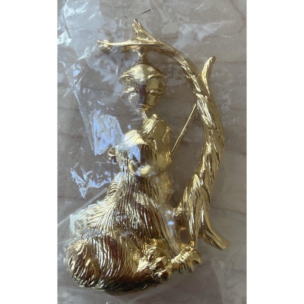 RA Bear Honey Hive Goldtone Brooch Pin Fashion Jewelry For Women